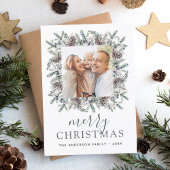 バジェットメリークリスマスダスティブルーフォトホリデー シーズンポストカード