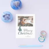 バジェットメリークリスマスツリー&シルバーグリッター写真 チラシ (シングル)