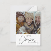 バジェットメリークリスマスファミリーフォトホリデーカード ノートカード (正面)