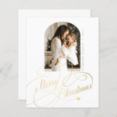 バジェットメリークリスマスフォトエレガントホリデーカード (正面/裏面)