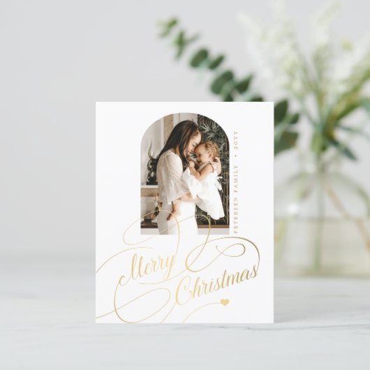 バジェットメリークリスマスフォトエレガントホリデーカード (スタンド正面)