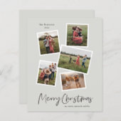 バジェットメリークリスマスフォトコラージホリデーカード (正面/裏面)