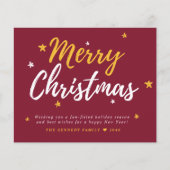 バジェットメリークリスマスフォトレッドホリデーカード (正面)