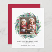 バジェットメリークリスマスホリデーフォトカード (正面/裏面)