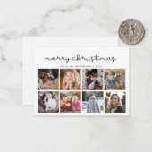 バジェットメリークリスマスミニマリスト8フォトホリデー ノートカード (正面/裏面インサイチュ)