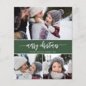 バジェットメリークリスマスモダン3枚フォトカード (正面)