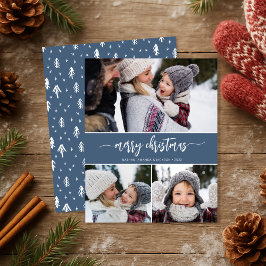 バジェットメリークリスマスモダン3枚フォトカード