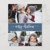 バジェットメリークリスマスモダン3枚フォトカード (正面)