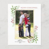 バジェットメリークリスマス葉の写真ホリデーカード (正面)