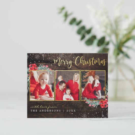 バジェットメリークリスマス金ゴールドウッド3フォトコラージュ (スタンド正面)