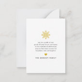 バジェットメリークリスマス金ゴールドスノーフレーク7写真 ノートカード (裏面)