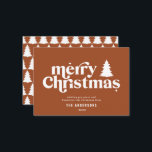 バジェットメリークリスマス非写真ホリデーカード ノートカード<br><div class="desc">予算メリークリスマスグラフィックタイポグラフィノンフォトホリデーカード。手描きモダンの文字と木。</div>