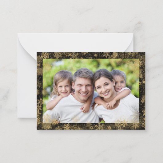 バジェットメリークリスマス2写真金ゴールド ノートカード (裏面)