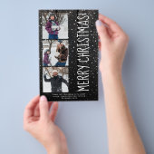 バジェットメリークリスマス3写真ラスティックホリデーカード チラシ (ハンドル)