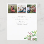 バジェットメリークリスマス6写真グリーンホリデーカード (裏面)