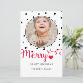 バジェットメリー手書きフォトホリデーカード (スタンド正面)