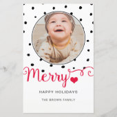 バジェットメリー手書きフォトホリデーカード (正面)