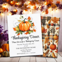 バジェットメープルツリ離れーズ感謝祭招待状