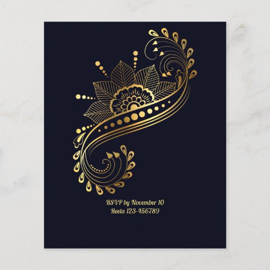 バジェットメーンディアラビアンモロッコデザイン招待状 (裏面)