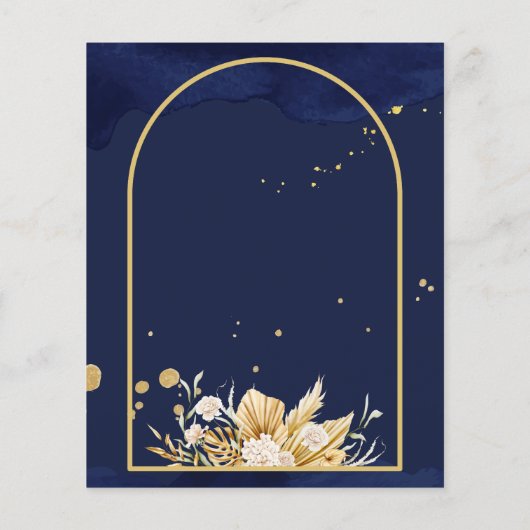 バジェットメーンディ招待状アラビアンランタンゴールデンアーチ (裏面)