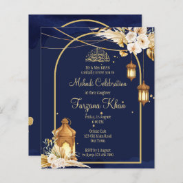 バジェットメーンディ招待状アラビアンランタンゴールデンアーチ