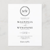 バジェットモエレガントノグラム結婚式招待状 (正面)