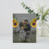 バジェットモダンひまわり写真結婚式招待状 (スタンド正面)