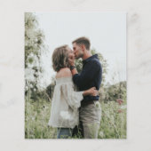 バジェットモダンひまわり写真結婚式招待状 (裏面)