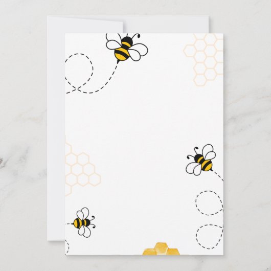 バジェットモダンひまわり赤ちゃんシャワー 招待状 (裏面)