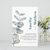 バジェットモダンウォーターカラーユーカリプトゥスグリーン結婚ズ (スタンド正面)