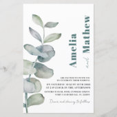 バジェットモダンウォーターカラーユーカリプトゥスグリーン結婚ズ (正面)