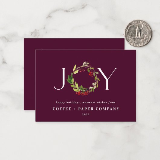 バジェットモダンウォーター企業のカラークリスマスカード ノートカード (正面/裏面インサイチュ)