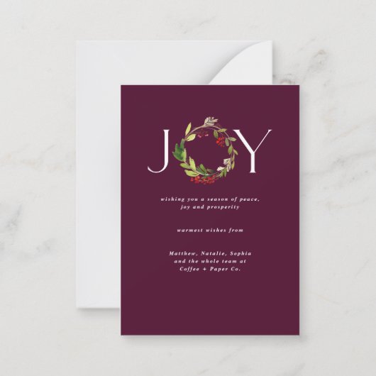 バジェットモダンウォーター企業のカラークリスマスカード ノートカード (裏面)