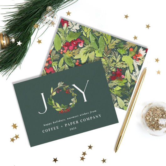 バジェットモダンウォーター企業のカラークリスマスカード ノートカード