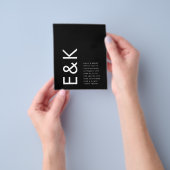 バジェットモダンウルトラはっきりしたモノグラシンプルム結婚 チラシ (手)