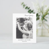 バジェットモダンエレガントなウェディングフォトサンキューカード (スタンド正面)