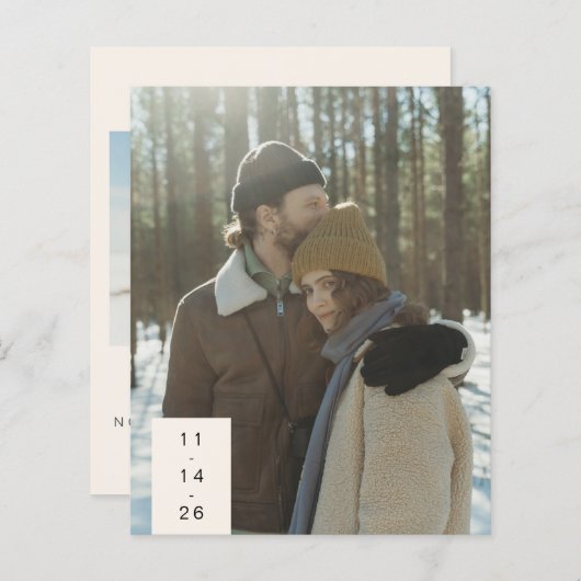 バジェットモダンカップル2つの写真救私たちの日付 (正面/裏面)