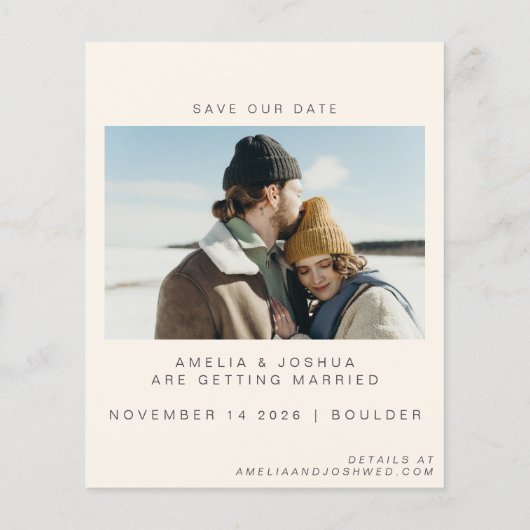 バジェットモダンカップル2つの写真救私たちの日付 (裏面)