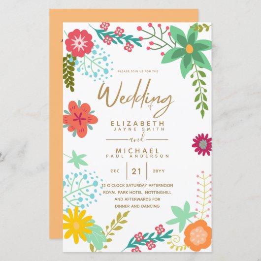 バジェットモダンガーデン葉ウェディングA9 (正面/裏面)