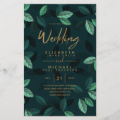バジェットモダンガーデン葉結婚式招待状 (正面)