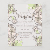 バジェットモダンガーデン葉結婚式招待状 (正面)