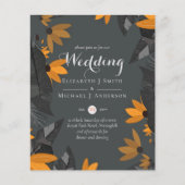 バジェットモダンガーデン葉結婚式招待状 (正面)