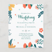 バジェットモダンガーデン葉結婚式招待状 (正面)