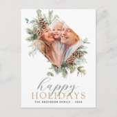 バジェットモダンクリスマスフォトカード ポストカード (正面)