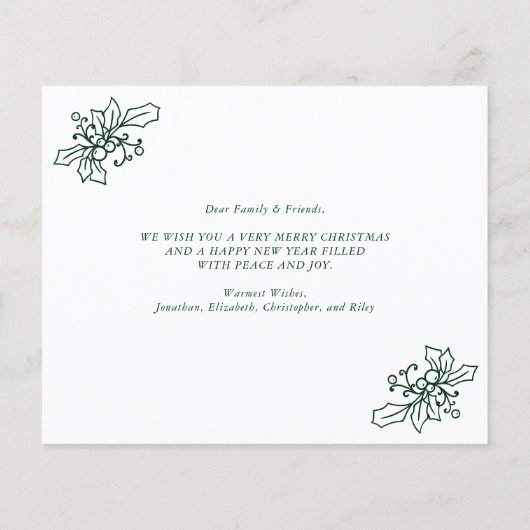 バジェットモダンクリスマスフォトコラージホリデーカード (裏面)