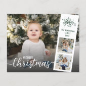 バジェットモダンクリスマスフォトコラージホリデーカード (正面)