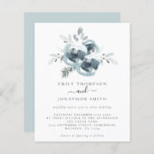 バジェットモダンクリスマスブーケ結婚式招待状 (正面/裏面)