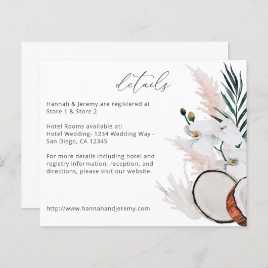 バジェットモダンココナッツコーラルホワイトフローラ詳細 (正面/裏面)