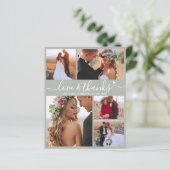 バジェットモダンコラージグリーン結婚ズサンキューカード (スタンド正面)