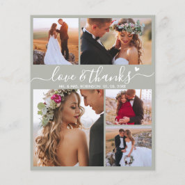 バジェットモダンコラージグリーン結婚ズサンキューカード